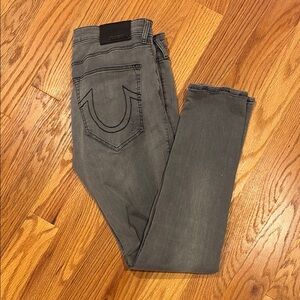 True Religion Gray Skinny Jeans with Classic Denim Texture